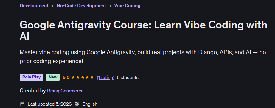 Bilder · Google Antigravity-Kurs: Lernen Sie Vibe Coding mit AI 2026-5