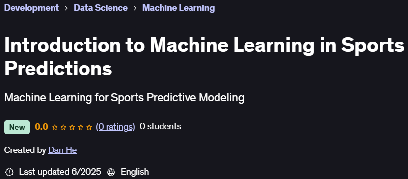 Pictures · Udemy — Introduction to Machine Learning in Sports Predictions 2025-6