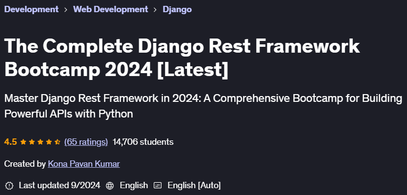 Pictures · The Complete Django Rest Framework Bootcamp 2024 [Latest] 2024-1