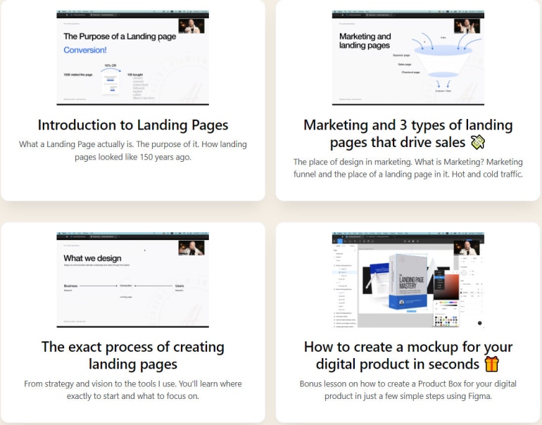 Course topics · Alexunder Hess – The Landing Page Mastery 2023-11