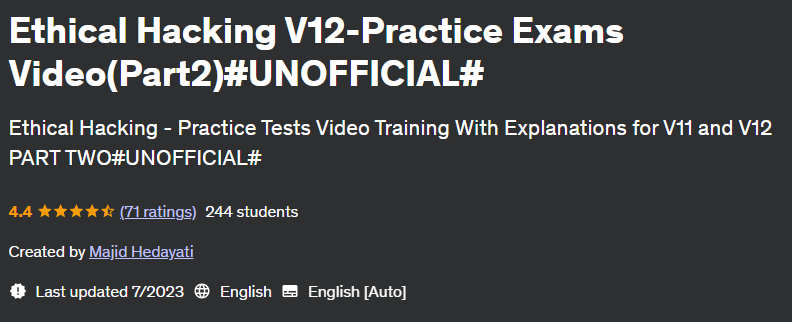 Pictures · Ethical Hacking V12-Practice Exams Video(Part2)#UNOFFICIAL# 2023-7