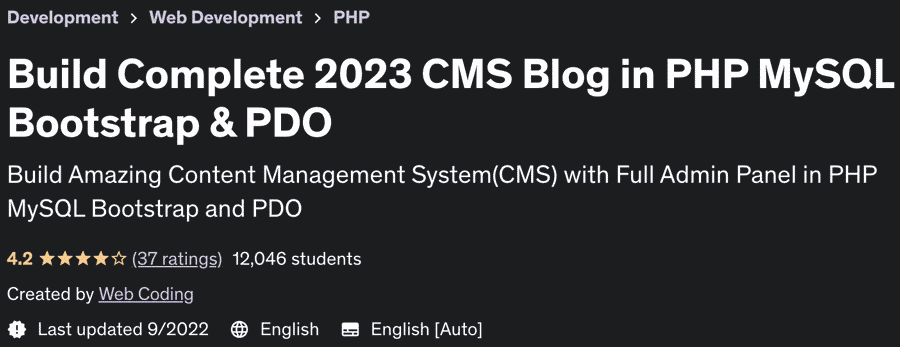 Pictures · Udemy — Build Complete 2022 CMS Blog in PHP MySQL Bootstrap & PDO 2022-9