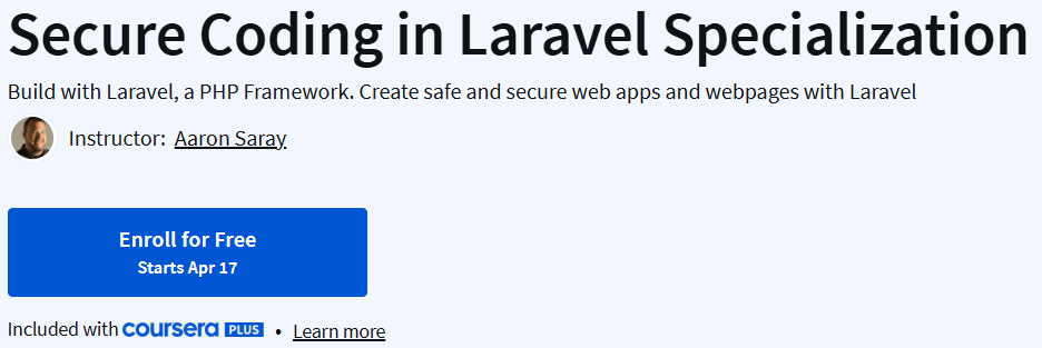 Pictures · Coursera — Secure Coding in Laravel Specialization 2023-12