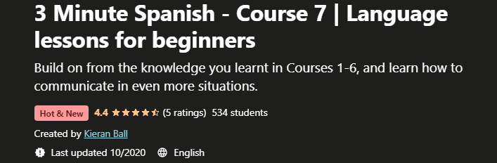 Pictures · Udemy — 3 Minute Spanish – Course 1-7 | Language lessons for beginners 2020-10
