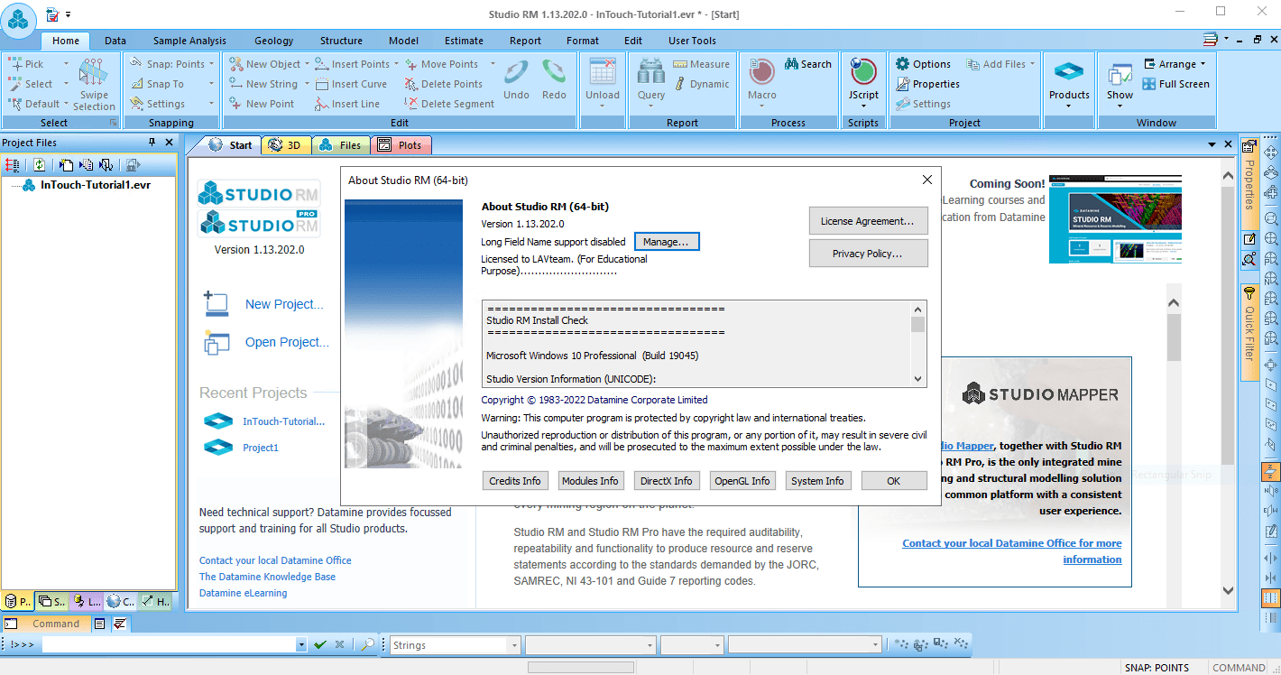 Pictures · Datamine Studio EM 2.3 / 5D Planner 14 / OP 2.6 / RM 1.13 / UG 2.1 / EPS 3.0 / NPV Scheduler 4.30