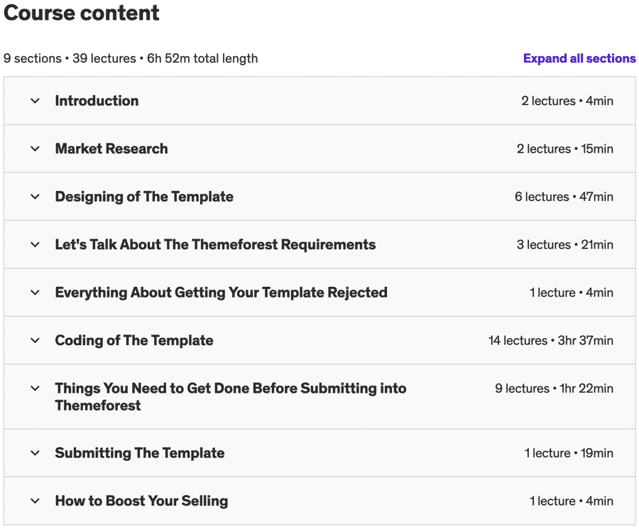 강좌 주제 · Front End 웹 개발 : Envato Themeforest에서 판매하는 방법 2021-10