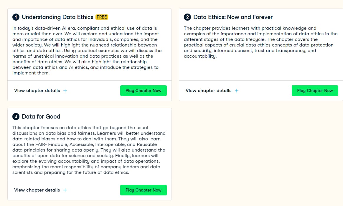 Course topics · Datacamp — Introduction to Data Ethics 2023-11