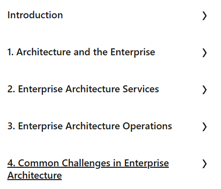 Course topics · LinkedIn — Enterprise Architecture in Practice 2024-11
