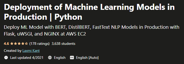 Pictures · Udemy — Deployment of Machine Learning Models in Production | Python 2021-1