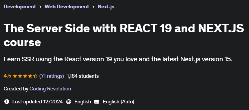 Pictures · Udemy — The Server Side with REACT 19 and NEXT.JS course 2024-12