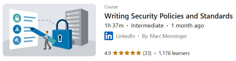 Pictures · LinkedIn — Writing Security Policies and Standards 2024-9