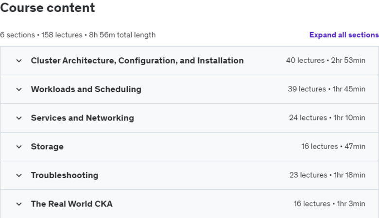 Course topics · Udemy — Certified Kubernetes Administrator (CKA) – Real World 2024-1