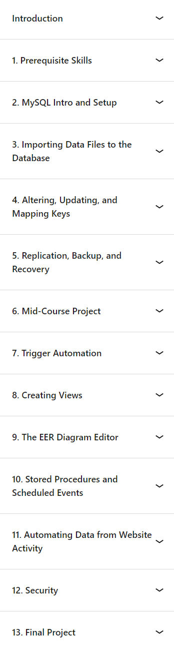 Course topics · LinkedIn — Advanced MySQL Database Administration 2024-9