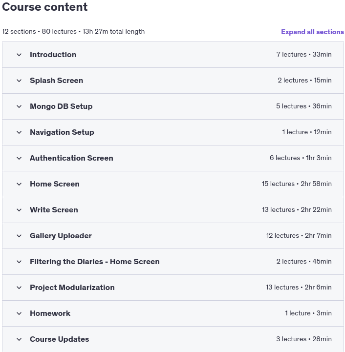 Course topics · Udemy — Complete Multi-Modular Architecture for Android Development 2024-6