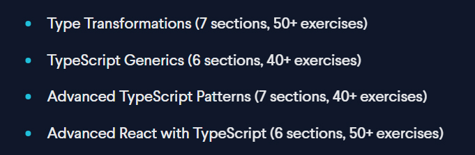 Course topics · TotalTypescript – Professional TypeScript Training 2023-8