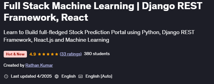 Pictures · Udemy — Full Stack Machine Learning | Django REST Framework, React 2025-2