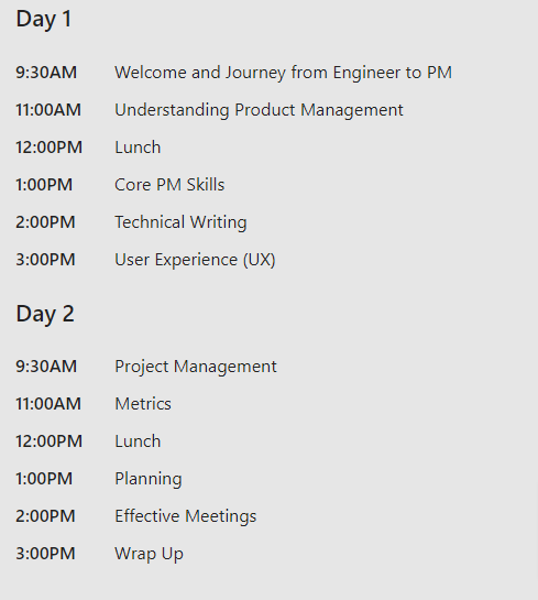 Course topics · Frontend Masters — Complete Intro to Product Management 2023-8