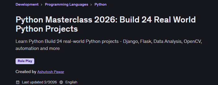 Pictures · Python Masterclass 2026: Build 24 Real World Python Projects 2026-6