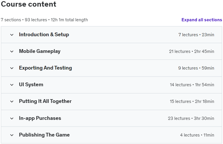 Course topics · Master Mobile Game Development with Godot 4 2024-1