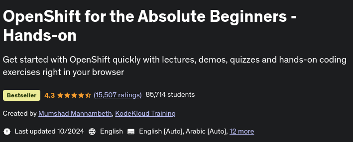 Pictures · OpenShift for the Absolute Beginners – Hands-on 2024-10