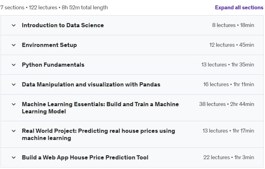 Course topics · Data Science Tools: Python, Pandas, Machine Learning, EDA 2024-6
