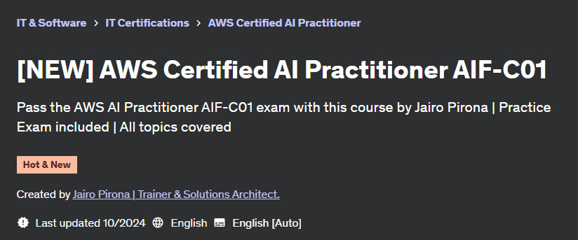 Pictures · [NEW] AWS Certified AI Practitioner AIF-C01 2024-10
