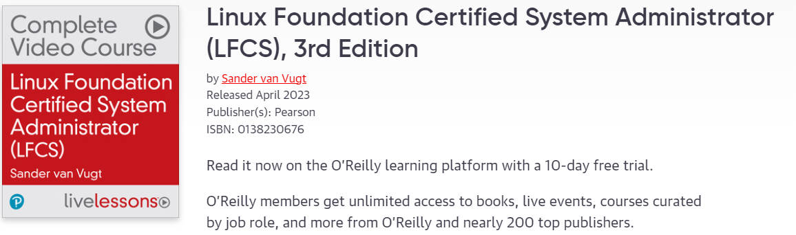 Pictures · Oreilly — Linux Foundation Certified System Administrator (LFCS), 3rd Edition 2023-4