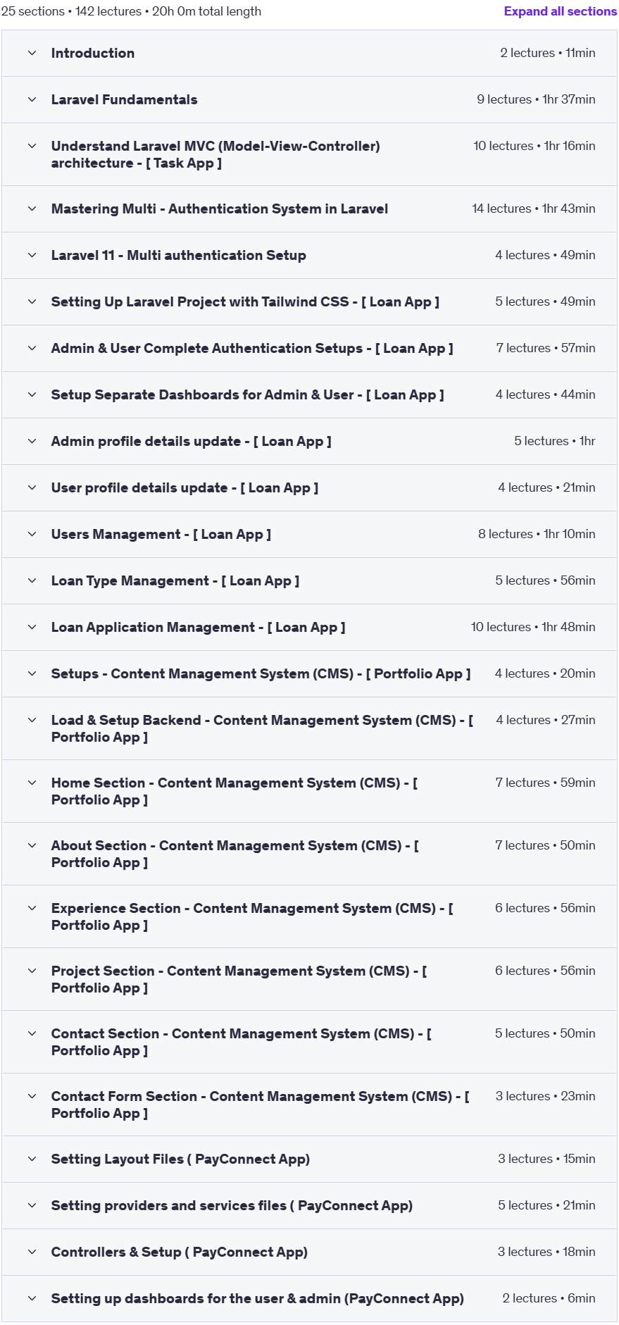 Course topics · Udemy — Laravel 11 Unlocked:Beginner to Pro with Real-World Projects 2024-11