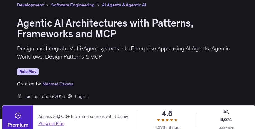 Pictures · Udemy — Agentic AI Architectures with Patterns, Frameworks and MCP 2026-6