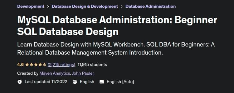 Pictures · MySQL Database Administration: Beginner SQL Database Design 2021-11