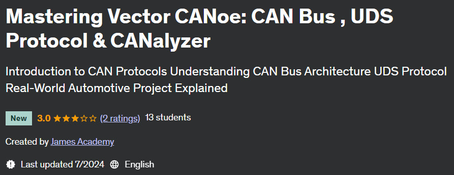 Pictures · Udemy — Mastering Vector CANoe: CAN Bus , UDS Protocol & CANalyzer 2024-7