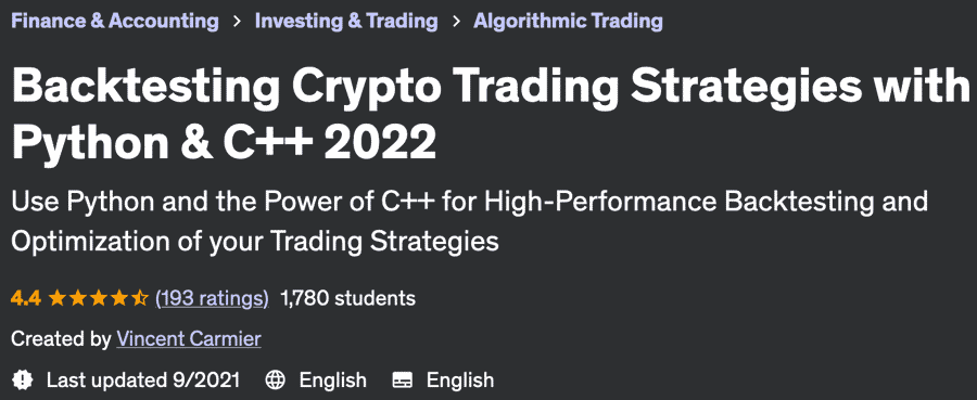Pictures · Udemy — Backtesting Crypto Trading Strategies with Python & C++ 2022 2021-9