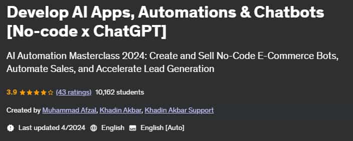 Pictures · Udemy — Develop AI Apps, Automations & Chatbots [No-code x ChatGPT] 2024-4