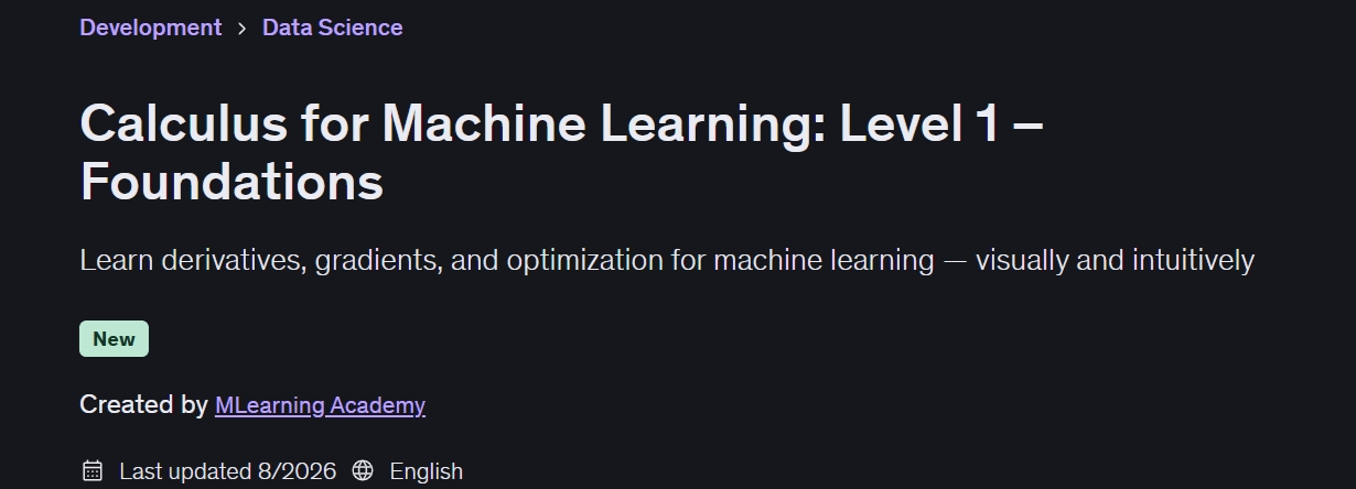 Pictures · Calculus for Machine Learning: Level 1 – Foundations 2026-8