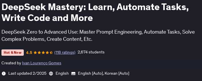 Pictures · Udemy — DeepSeek Mastery: Learn, Automate Tasks, Write Code & More 2025-2