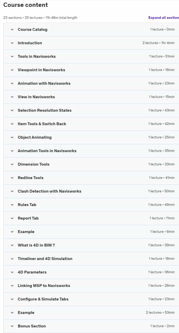 Course topics · Udemy — BIM- Autodesk Navisworks Manage- from Zero to Advanced 2024-10