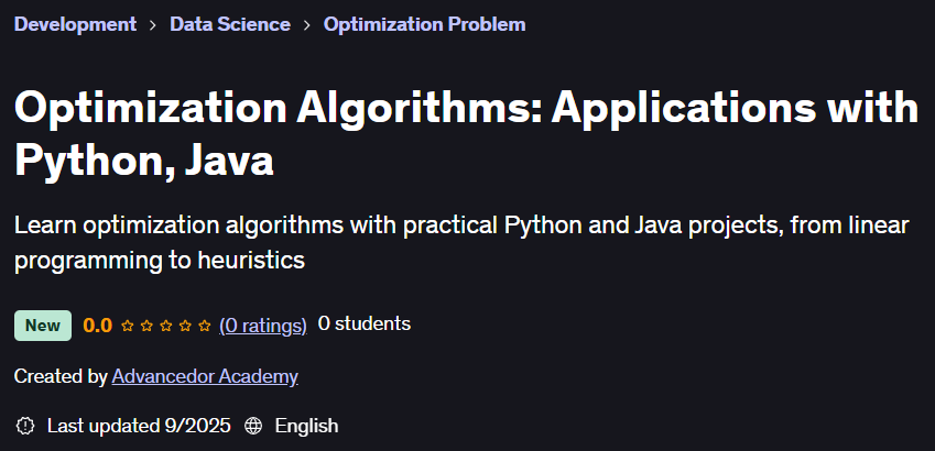 Pictures · Optimization Algorithms: Applications with Python, Java 2025-9