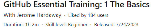 Pictures · LinkedIn — GitHub Essential Training: 1 The Basics 2023-7