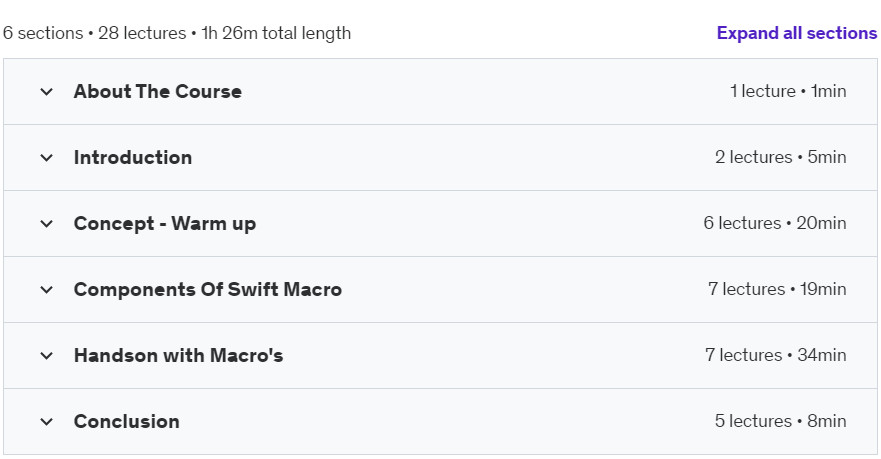 Course topics · Metaprogramming in Swift: A Guide to Writing Swift Macro 2024-9