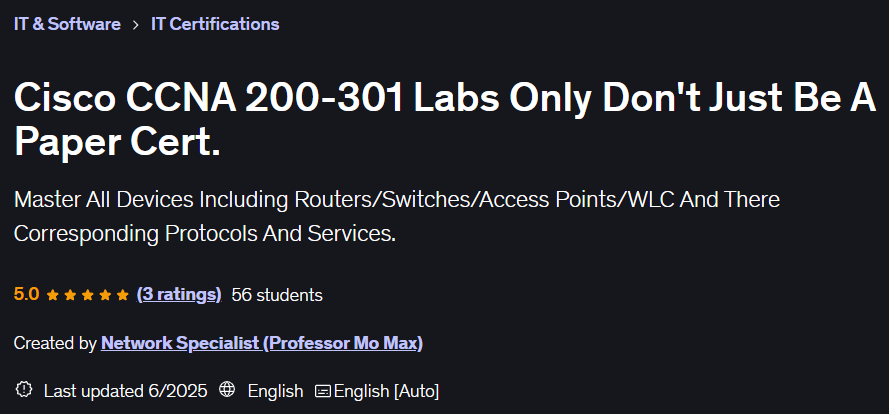 이미지 · 시스코 CCNA 200-301 실험실은 단순히 종이 확실한 것이 아닙니다. 2025-3