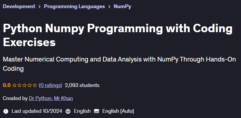 Pictures · Python Numpy Programming with Coding Exercises 2024-10