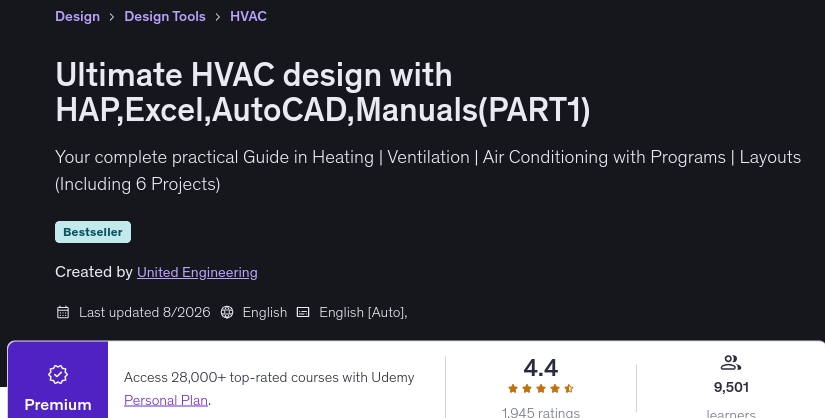 Pictures · Ultimate HVAC design with HAP,Excel,AutoCAD,Manuals(PART1) 2026-8