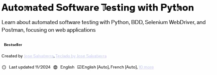 Pictures · Udemy — Automated Software Testing with Python 2024-11