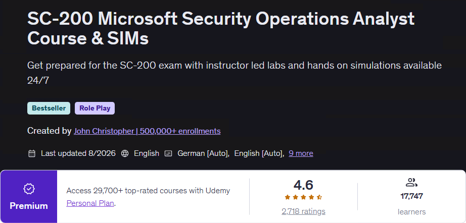 Imágenes · El SC-200 Microsoft Security Operations Analyst Curso y SIMs 2026-4