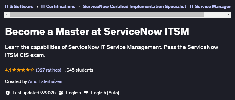 Pictures · Udemy — Become a Master at ServiceNow ITSM 2023-6