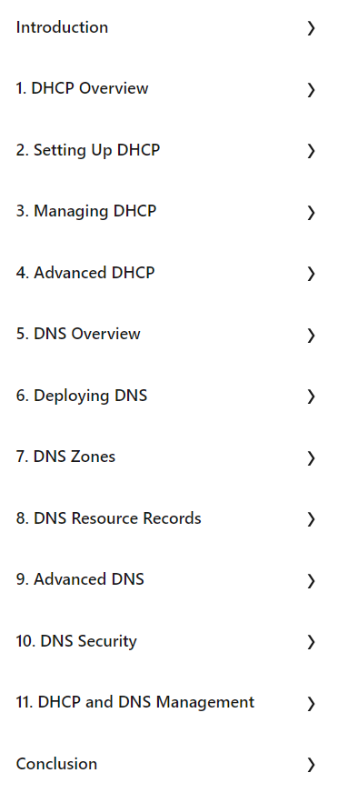 Course topics · Windows Server 2025: DHCP and DNS 2024-11
