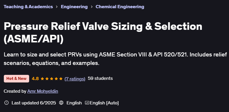Pictures · Pressure Relief Valve Sizing & Selection (ASME/API) 2025-6