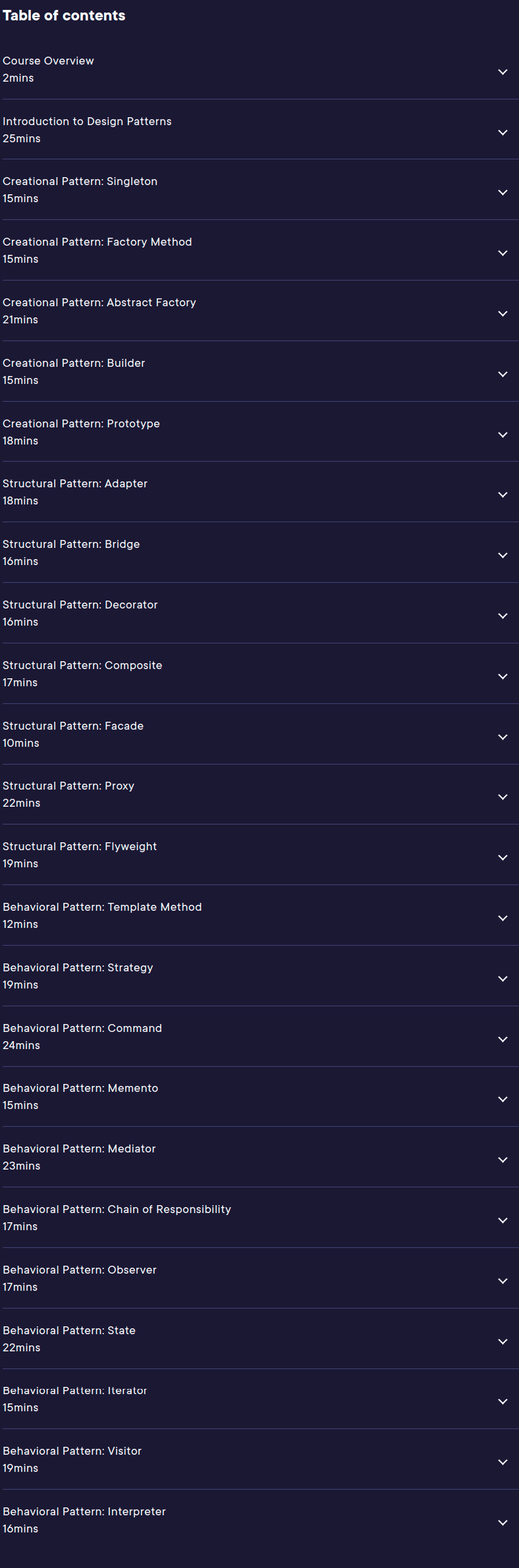 Course topics · Pluralsight — C# 10 Design Patterns 2024-6