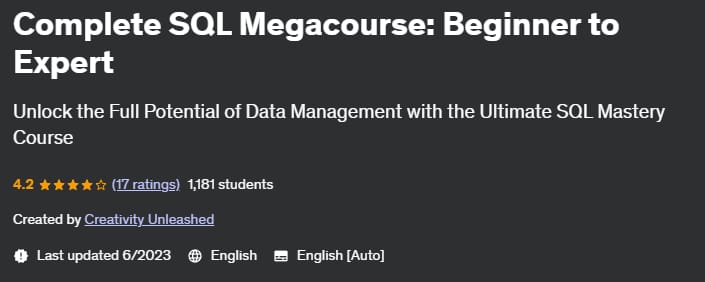 Pictures · Complete SQL Megacourse: Beginner to Expert 2023-6