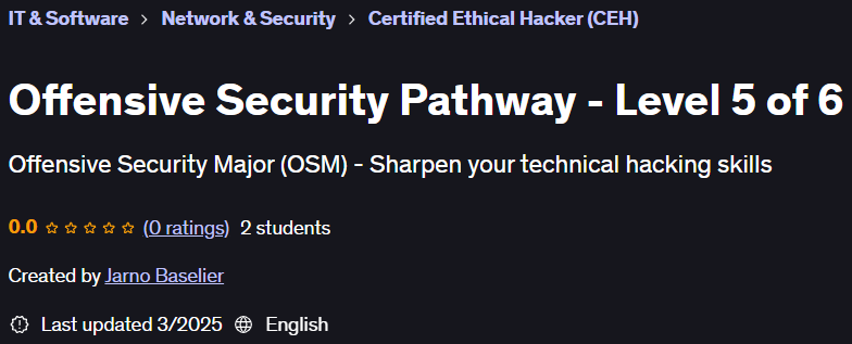 Pictures · Udemy — Offensive Security Pathway – Level 5 of 6 2025-3